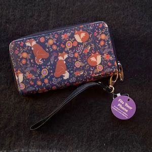 Wristlet Wallet. Fox Print. Claire’s Boutique. New Condition.
